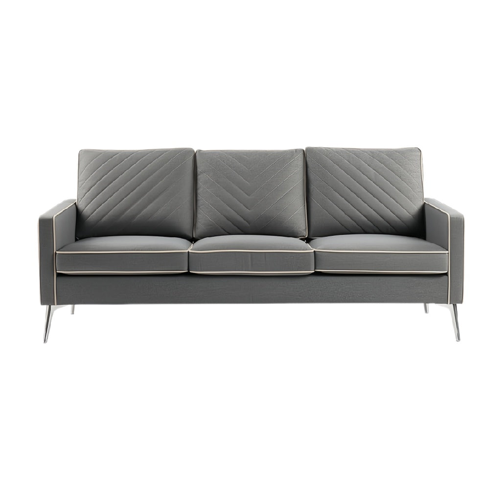 Moderne grijze bank met chevron patroon