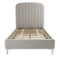 Moderne bedbasis met gestoffeerd hoofdbord en lattenbodem