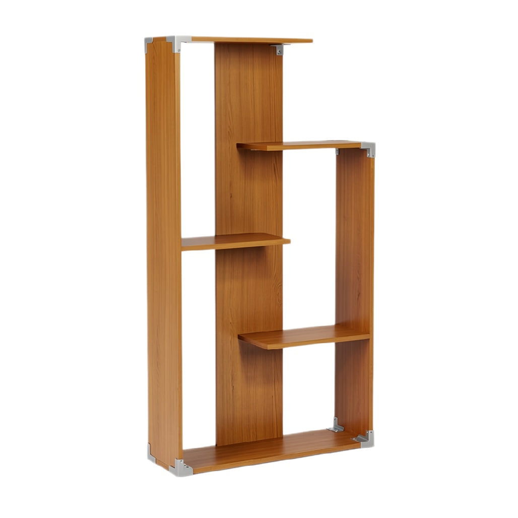 Modulaire Boekenkast met Aluminium Hoeken en Houten Planken